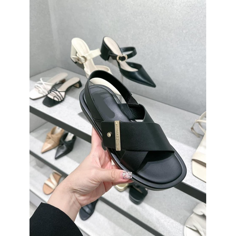 Sandal CK hai quai đan chéo [SẴN- fullbox] (form to lùi 1 sz)H338