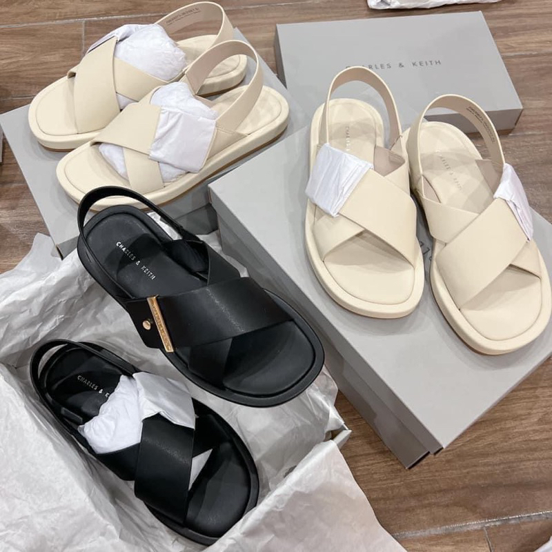 Sandal CK hai quai đan chéo [SẴN- fullbox] (form to lùi 1 sz)H338