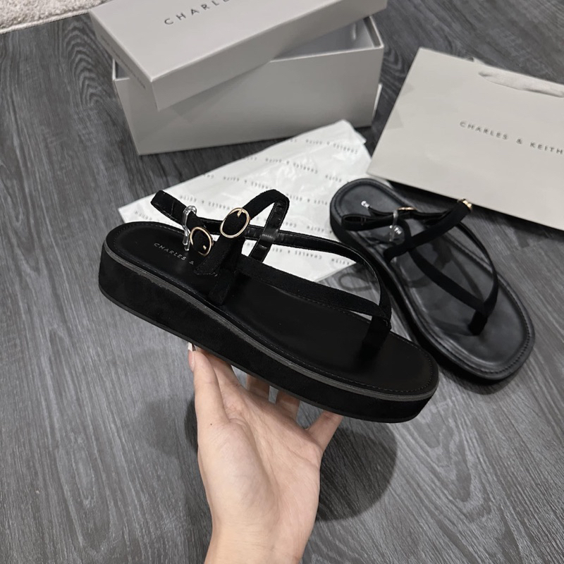 Sandal CK xỏ ngón đế bánh mỳ tôn dáng[full box- lùi 1 sz] ( HÀNG SẴN)H376