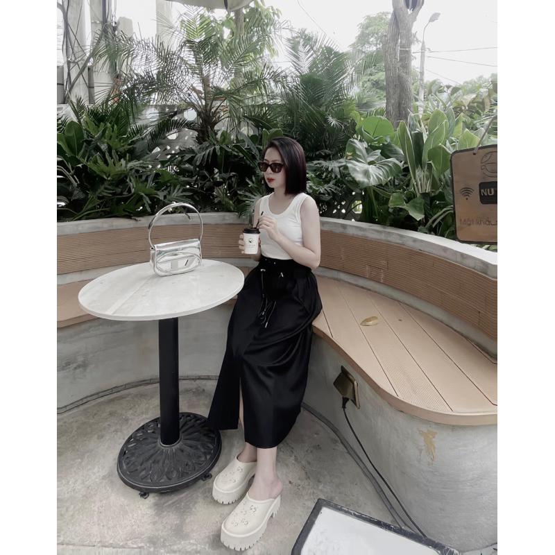 giày sục nhựa crocs đế cao 5cm fullbox Bill túi [Lùi 1 sz]H336