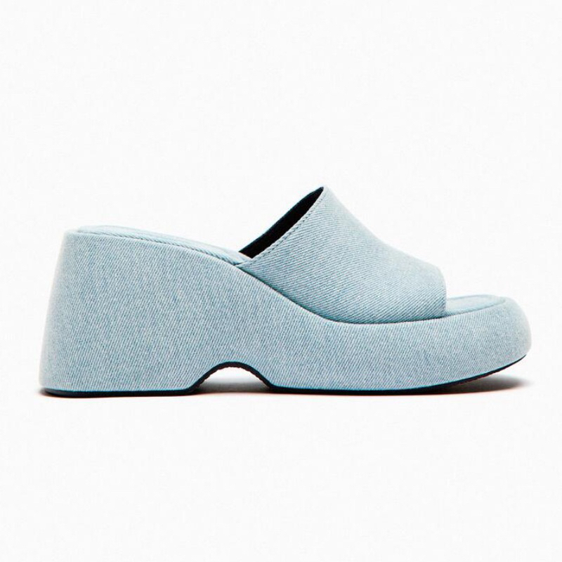 Dép Sandal Cao Gót Denim Xanh Dương Zar [Full box][Hàng Đẹp]H322