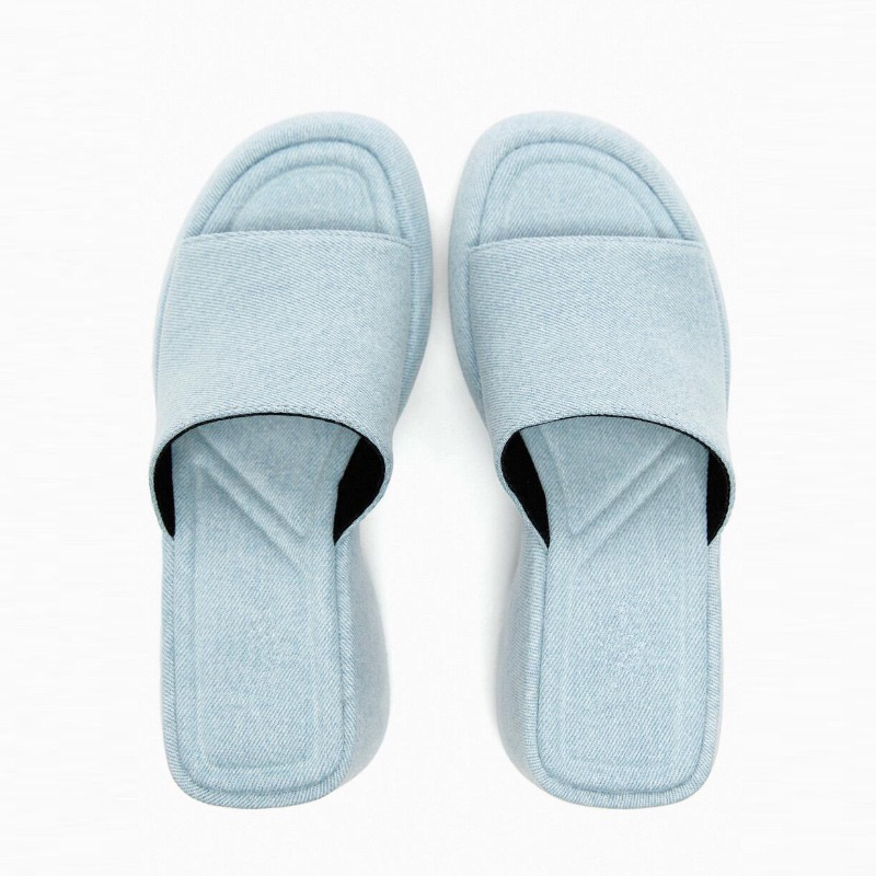 Dép Sandal Cao Gót Denim Xanh Dương Zar [Full box][Hàng Đẹp]H322