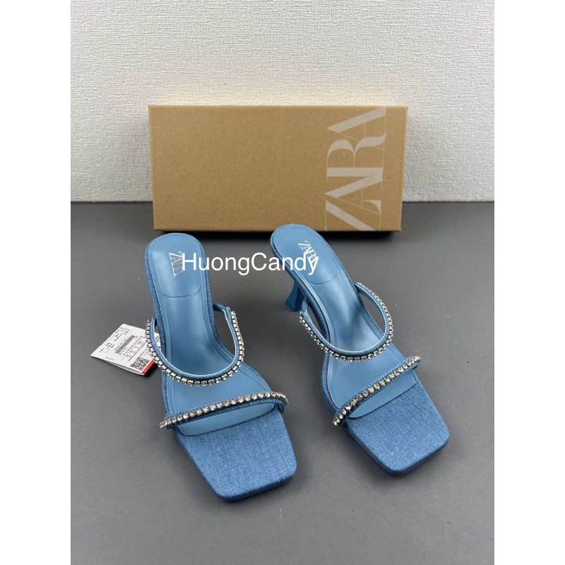 Guốc Jean hai quai đá ZRa[ FULL BOX][Sẵn]H292