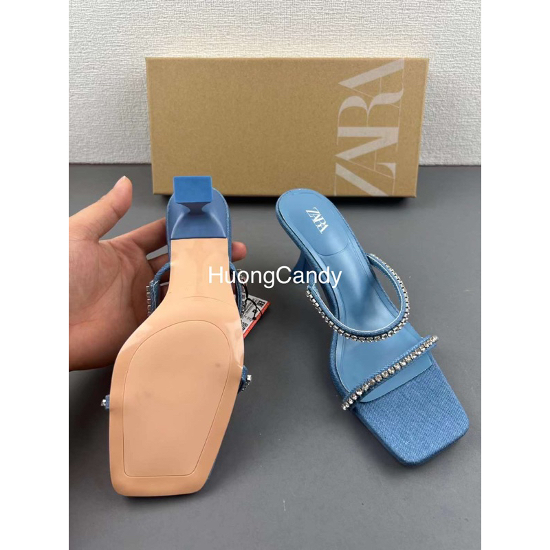 Guốc Jean hai quai đá ZRa[ FULL BOX][Sẵn]H292