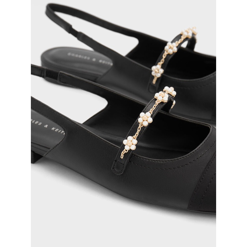 Sandal Cnk hở gót mũi tròn phối dải hoa[ hàng sẵn-lùi 1 sz]H270