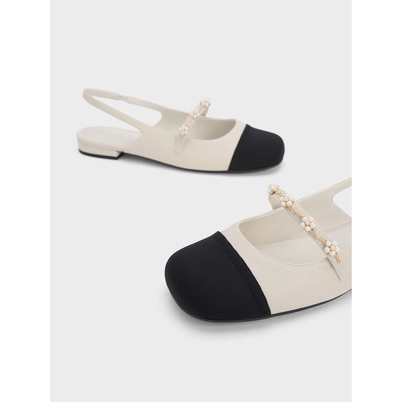 Sandal Cnk hở gót mũi tròn phối dải hoa[ hàng sẵn-lùi 1 sz]H270