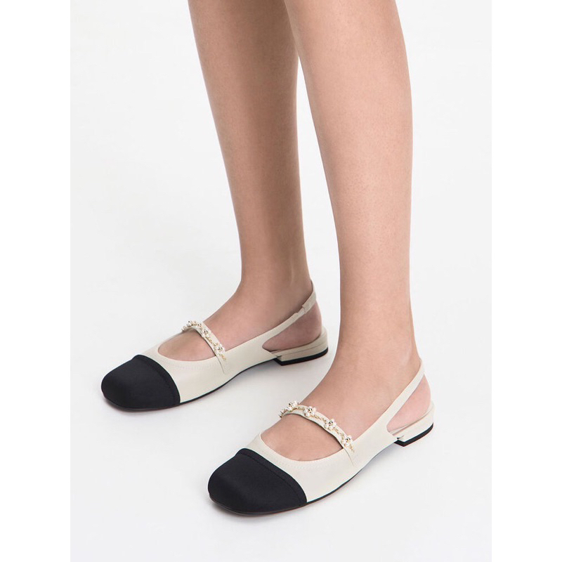 Sandal Cnk hở gót mũi tròn phối dải hoa[ hàng sẵn-lùi 1 sz]H270
