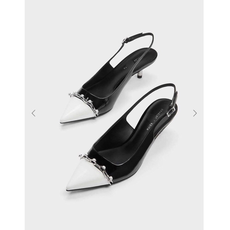 Sandal hở gót Cnk mũi nhọn xích ngọc fullbox( sẵn hàng)H266