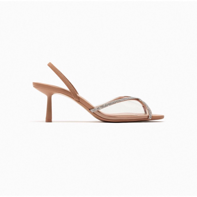 Sandal mica trong phối quai chéo đá trắng FULLBOX[Sẵn-lùi 1sz]H265