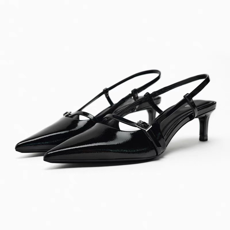 Giày sandal ZR mũi nhọn Dây ngang phối khoáH264
