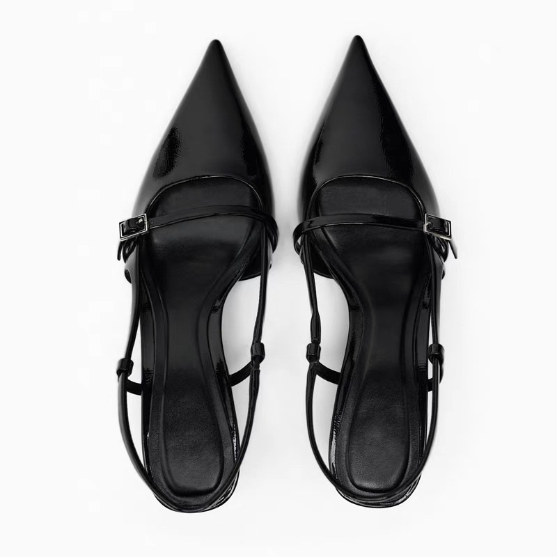 Giày sandal ZR mũi nhọn Dây ngang phối khoáH264