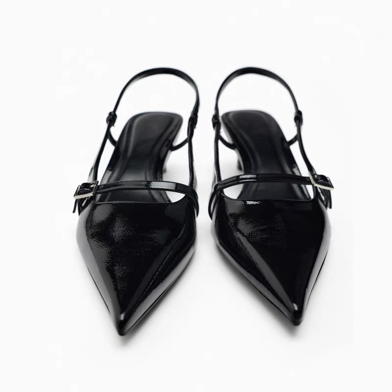 Giày sandal ZR mũi nhọn Dây ngang phối khoáH264