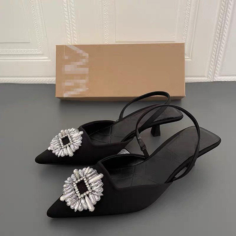 Giày Sandal ZR đen mặt đá pha lê FULLBOXH255