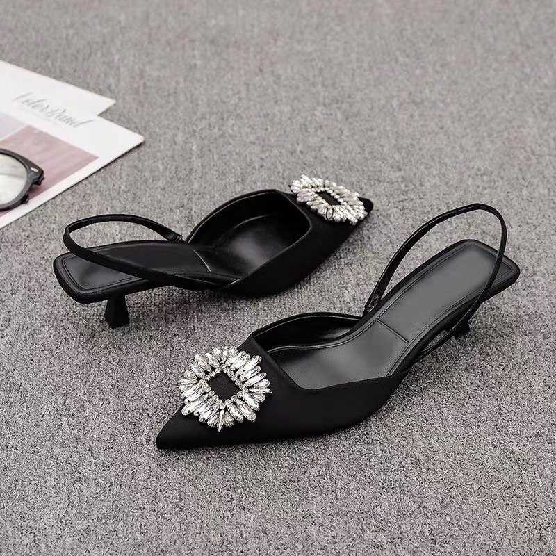 Giày Sandal ZR đen mặt đá pha lê FULLBOXH255
