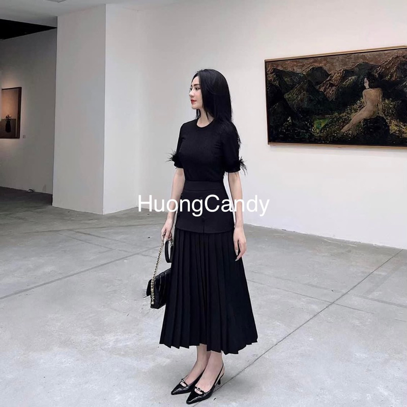 Giày sandal ZR mũi nhọn Dây ngang phối khoáH264