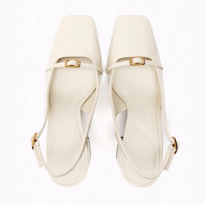 Giày Sandal ZR Phối dây mảnh khoá vuông gót trụ[FULL BOX](chân mảnh lùi sz)(sẵn)H241