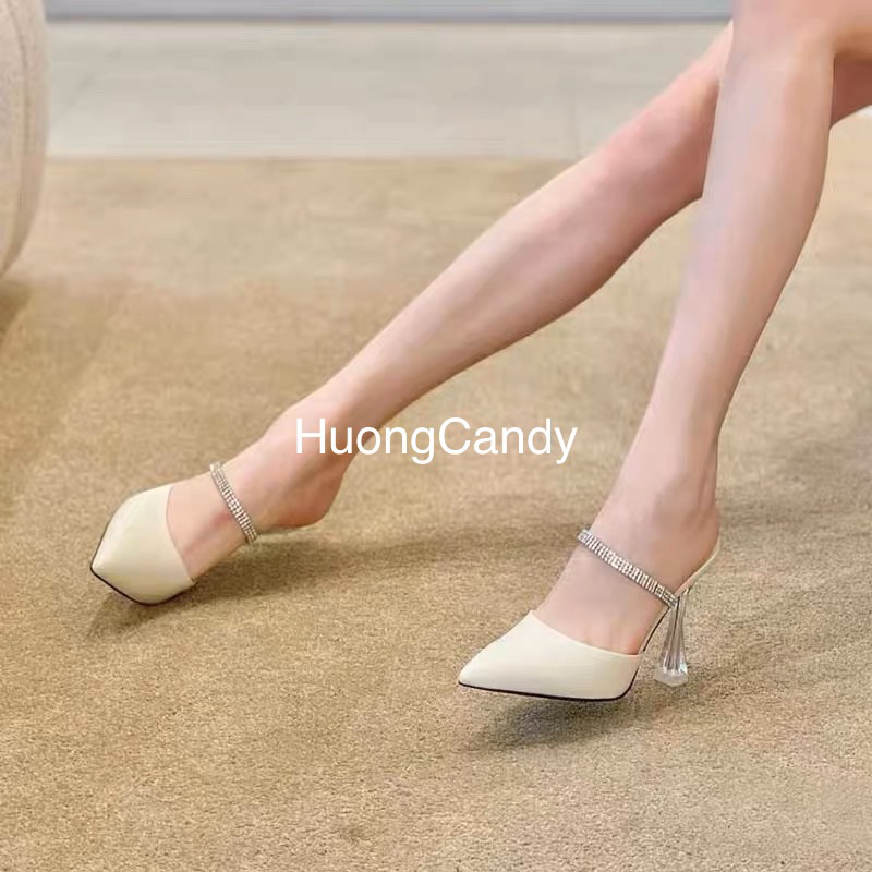 Giày sục Cnk mũi nhọn phối quai đá ngang[FULLBOX](sẵn)H240
