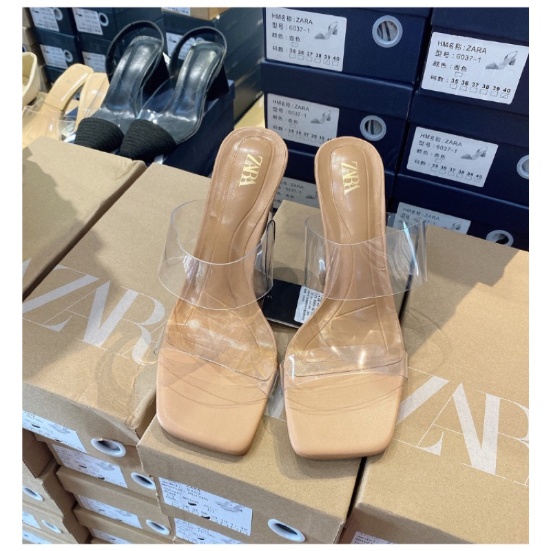 Guốc Zara Quai Trong Gót Loe Fullbox(sẵn)H242