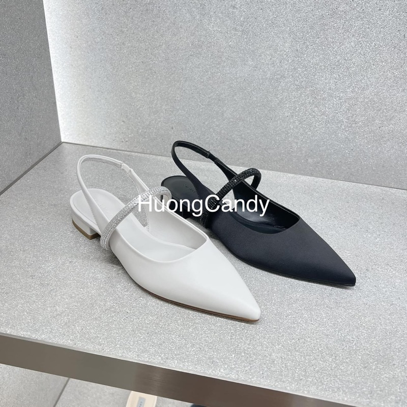Giày CK bệt quai ngang đính đá quai hậu hở gót FULLBOX(Sẵn )H243