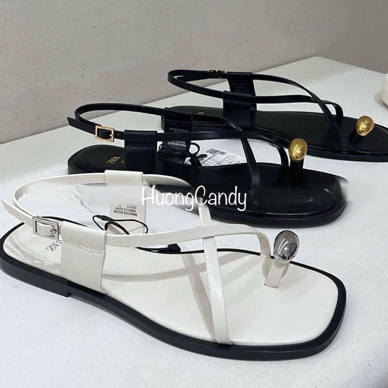 Sandal Xỏ ngón ZR đính kim loại FULLBOX(sẵn-lùi 1 sz)H237
