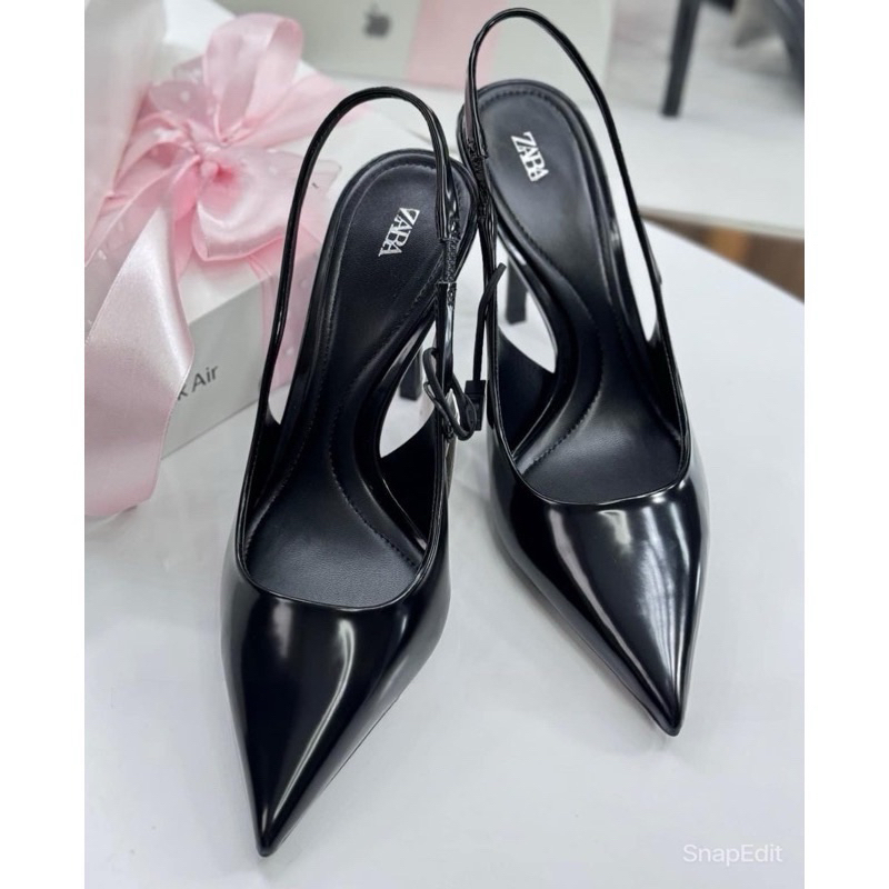 Giày Zr Slingback trơn mũi nhọn ( Hàng sẵn) lùi 1 szH216