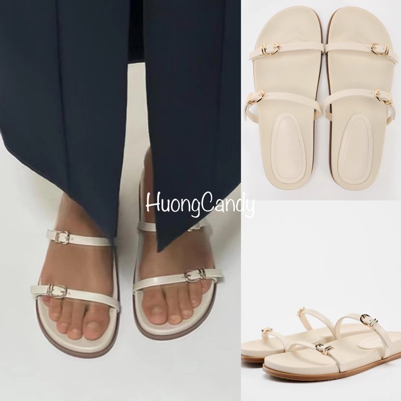 Dép ZR Sandal 2 Quai Mảnh da Trơn (sẵn hàng-chuẩn form)H213