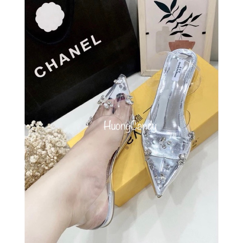 Sandal bệt bạc đá gém quai sau  chắc chắn FULLBOX(hàng sẵn)H185