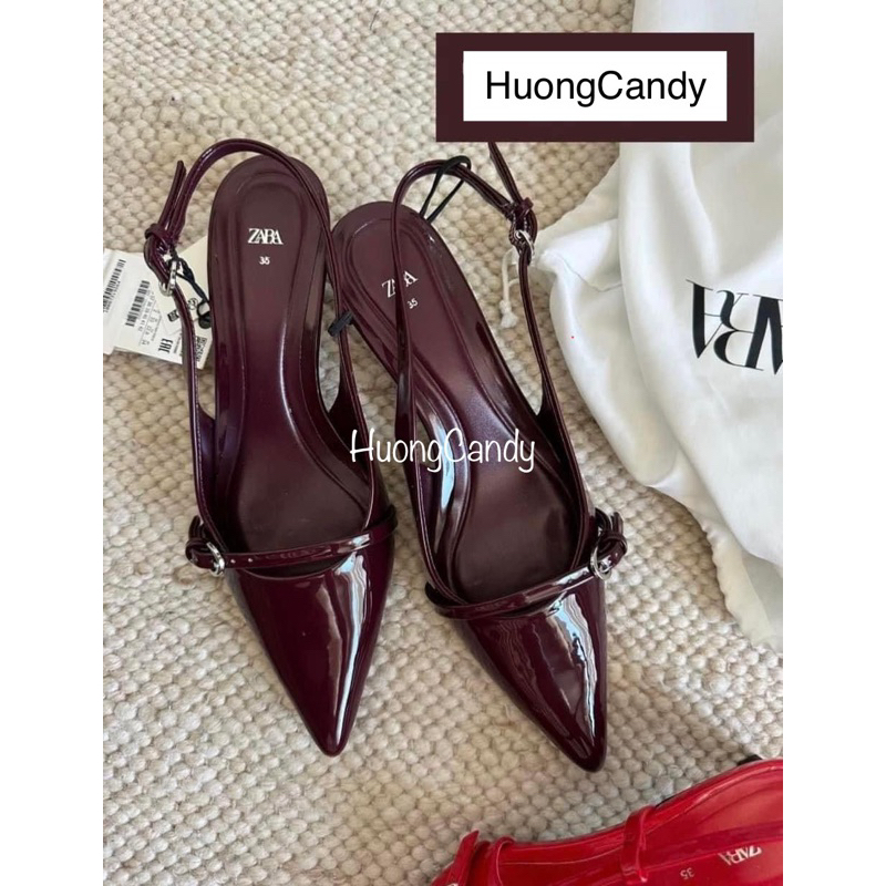 Guốc ZR 3p Đỏ Rượu ( Hàng Sẵn-chân mảnh lùi 1 sz)H150