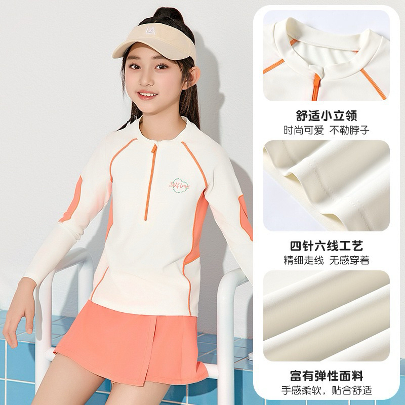 Bộ Bơi Áo Váy YLike pha cam(sẵn)H15