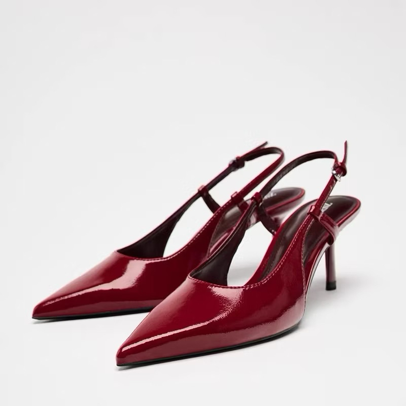 (Sẵn-Chuẩn sz) Giày ZR 25 Slingback đỏ  FULLBOX H408