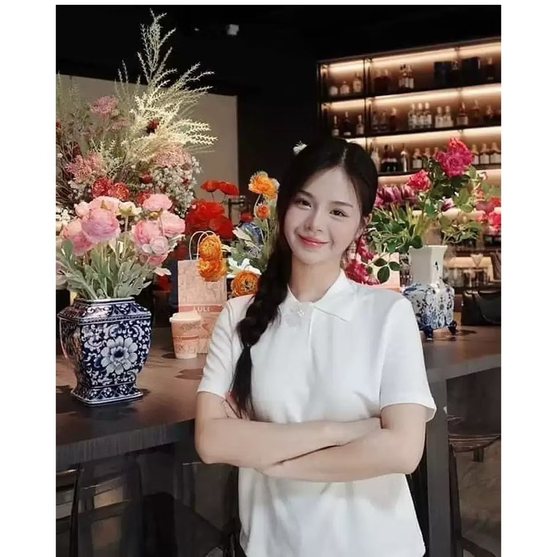 Áo Polo nữ Z đính hoa cổ xuất dư(sẵn)H32