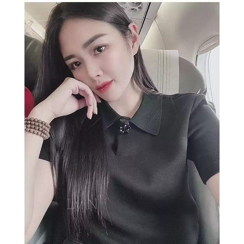 Áo Polo nữ Z đính hoa cổ xuất dư(sẵn)H32