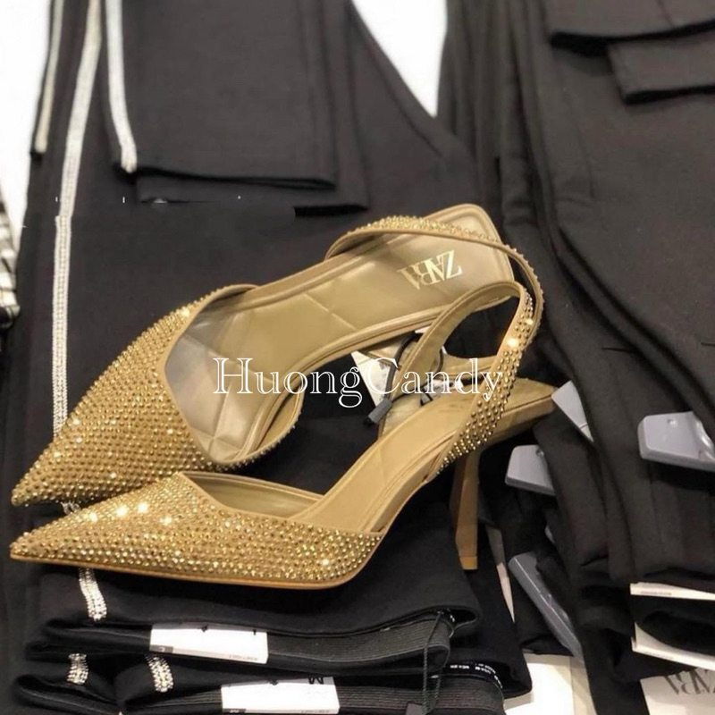 (lùi 1sz-sẵn) Giày Z hạt nhỏ bling bling FULLBOX H08