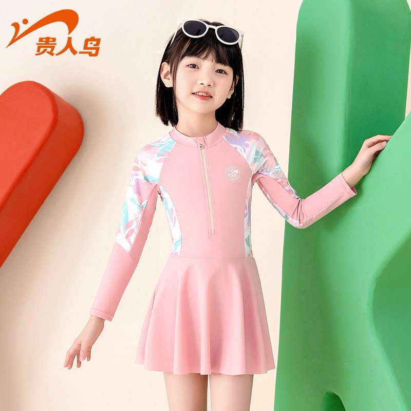Váy Bơi Dài tay hoạ tiết bé gái lớn Ylike(sẵn)H36
