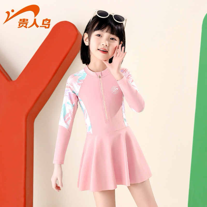 Váy Bơi Dài tay hoạ tiết bé gái lớn Ylike(sẵn)H36