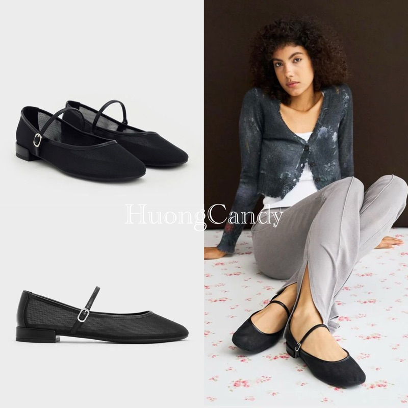 Giày Ck bệt lưới đầu đen tròn (sẵn) H423