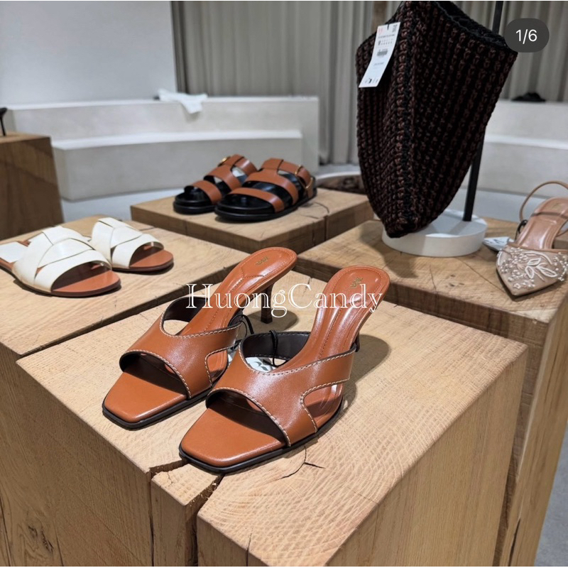 Guốc Z nâu da bò FULLBOX(sẵn)H419