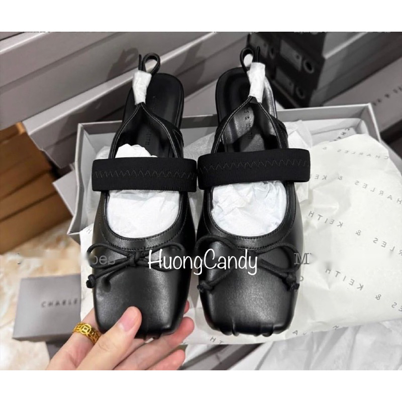 Giày búp bê CK ba lê mũi vuông nơ(hàng sẵn)H180