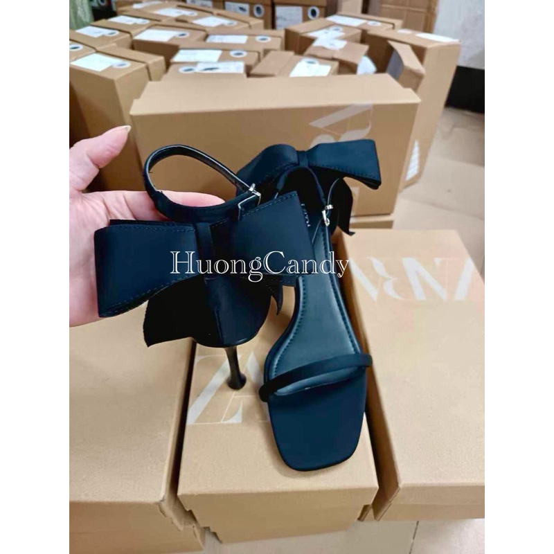 (sẵn-lùi 1sz) Guốc zr nơ gót chân fullboxH63