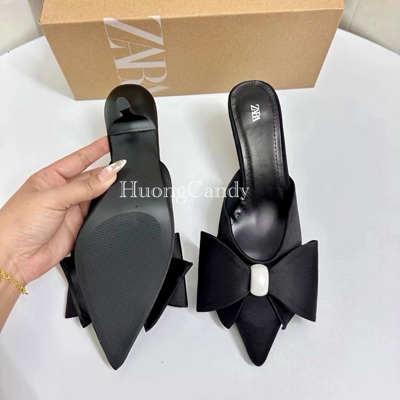 Sục Nơ Đen Đính Ngọc trắng FULLBOX(hàng sẵn)H169