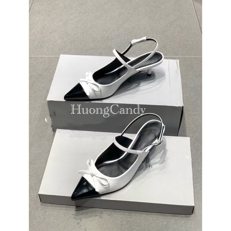 Giày CK đầu đen nhọn nơ FULLBOX(hàng sẵn)H152