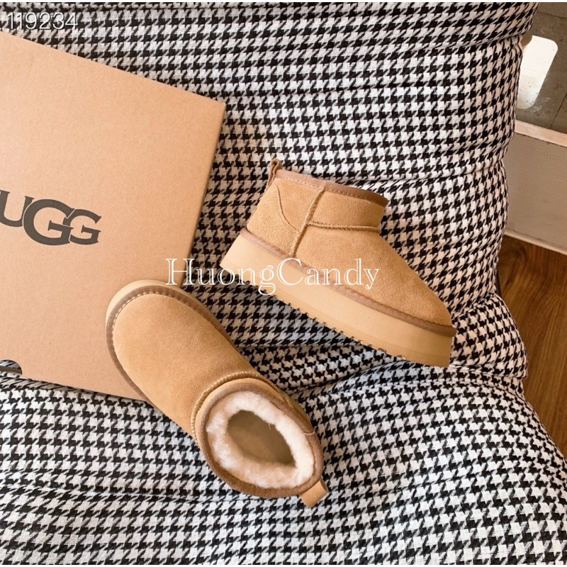 Bốt UGG cổ thấp da lộn QCCC fullbox (nên tăng sz-sẵn hàng)H124