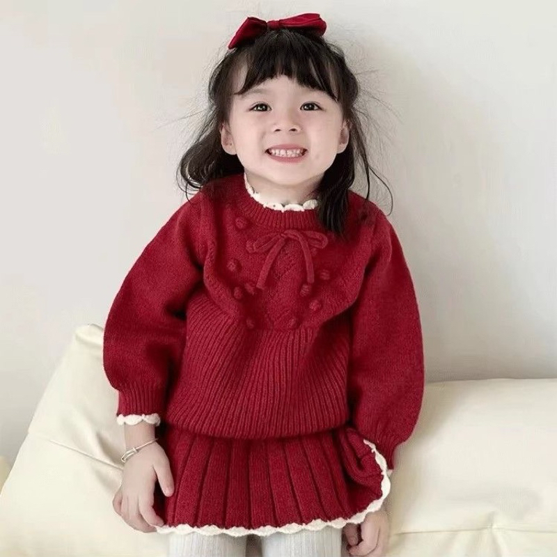 Set len đỏ bé gái QCCC dày dặnH109