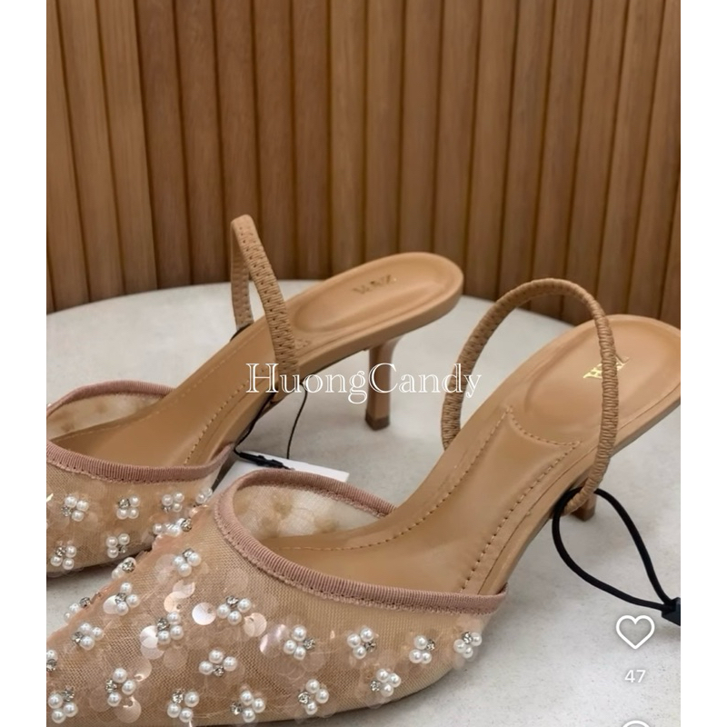 (lùi 1 sz) Giày Zet Cườm trong cánh hoa FULLBOX-(sẵn)-H440