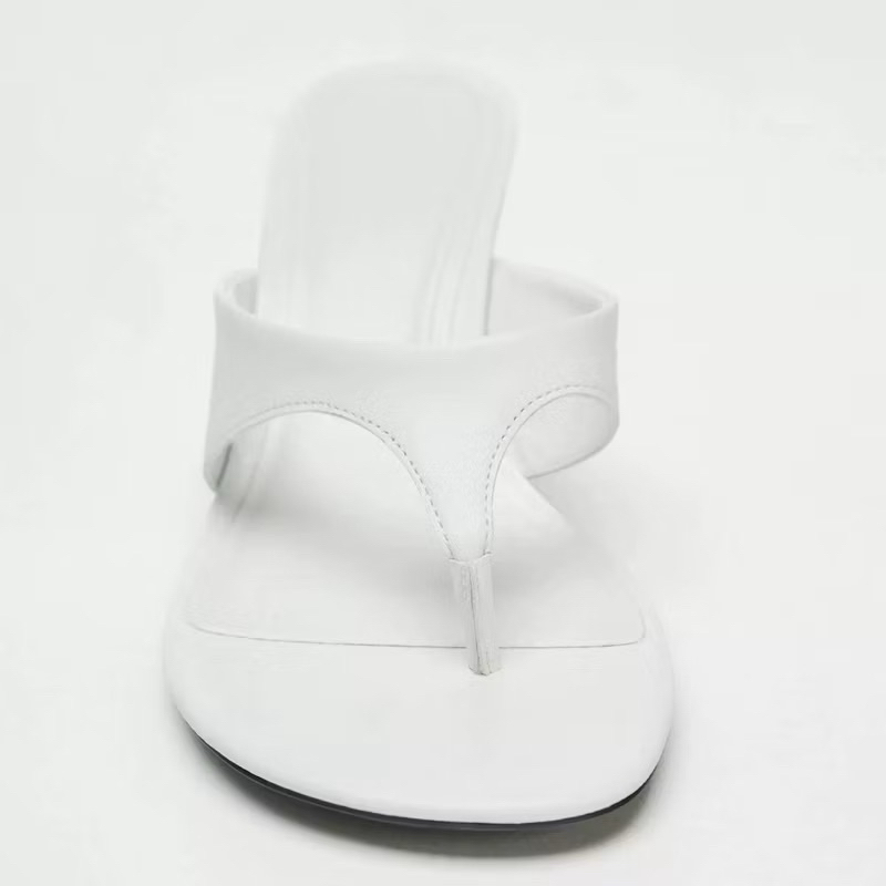 (chân mảnh lùi 1sz) Guốc dét xỏ ngón trắng tinh khôi FULLBOX(sẵn)-H442