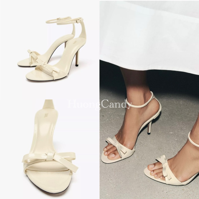 (lùi 1sz) Sandal Z nơ trắng mảnh mai FULLBOX(sẵn)-H447