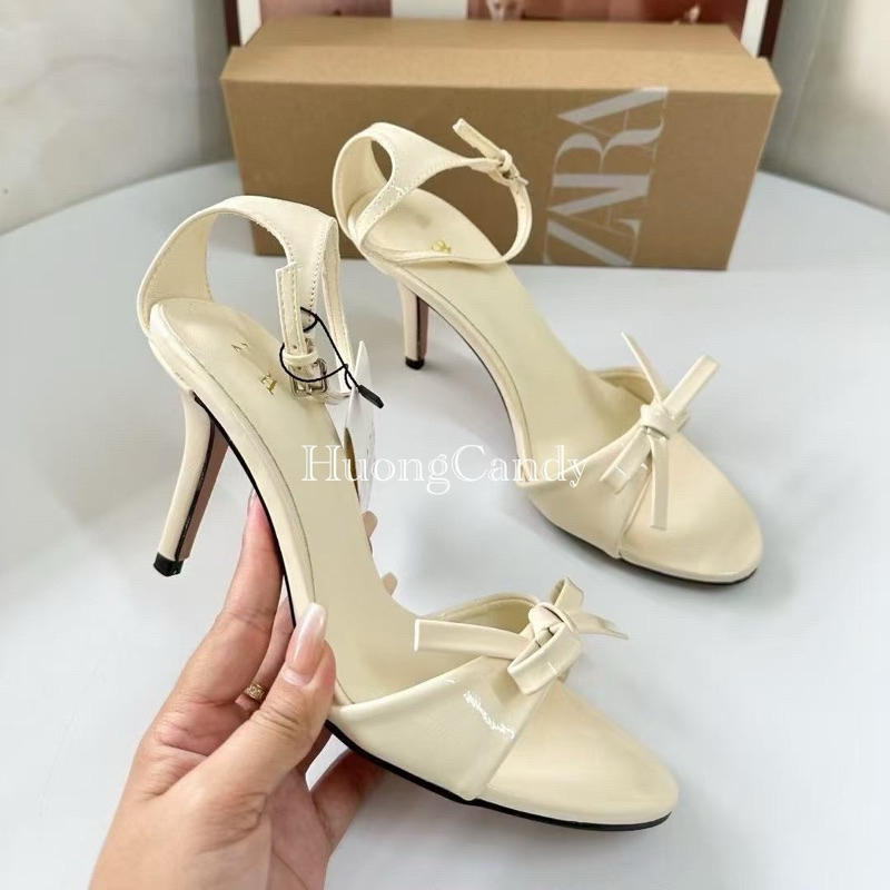 (lùi 1sz) Sandal Z nơ trắng mảnh mai FULLBOX(sẵn)-H447