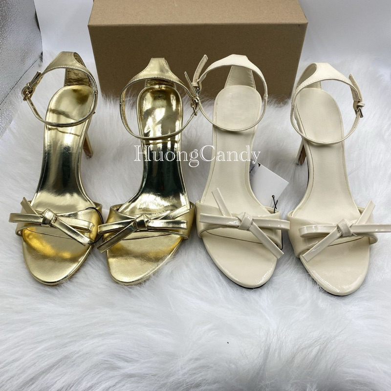 (lùi 1sz) Sandal Z nơ trắng mảnh mai FULLBOX(sẵn)-H447