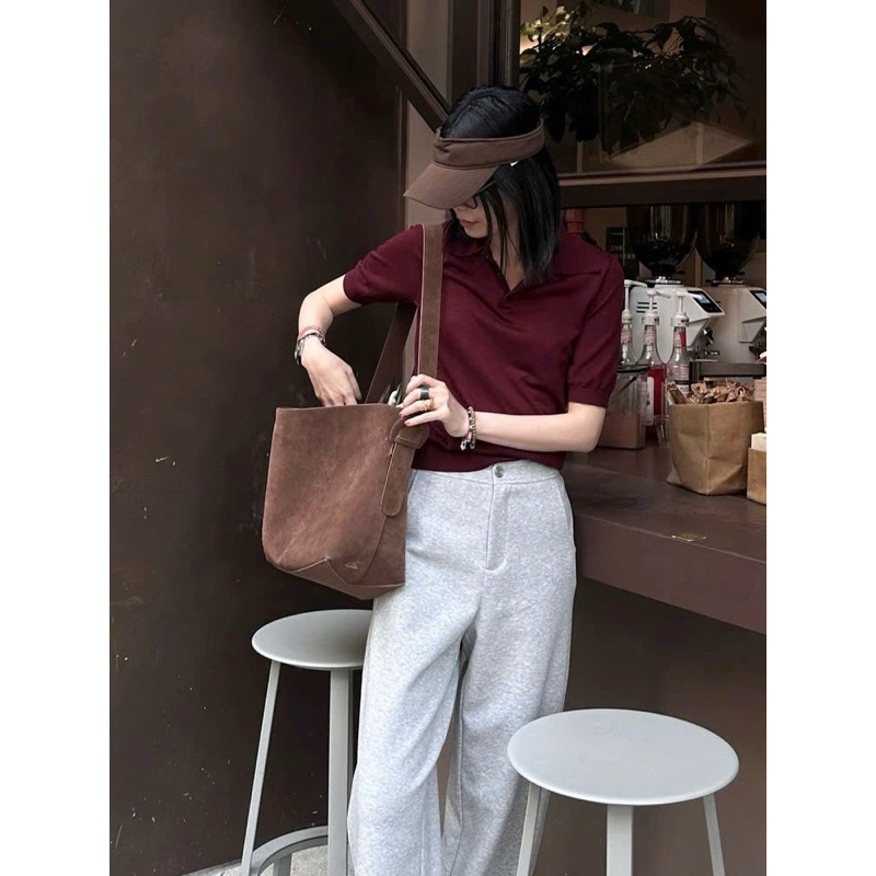 Len Z cộc tay đỏ Burgundy hot hit xuất chuẩn H532  hàng đẹp[ Sẵn]