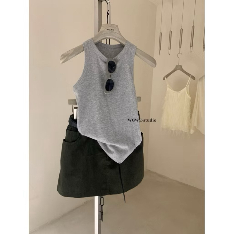Áo tank top WGWE nữ cổ tròn dáng thể thao #W8505# H552